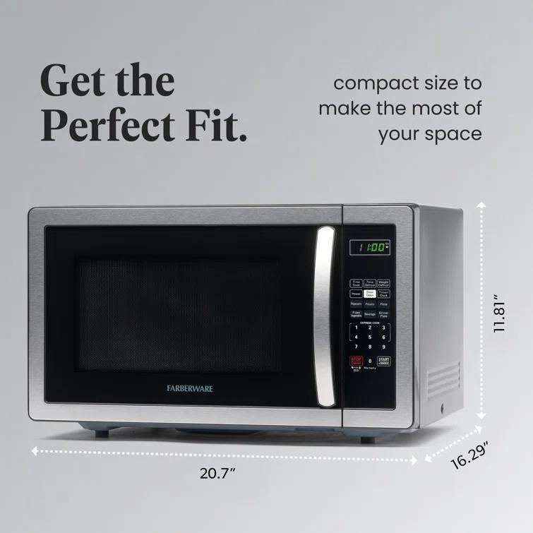 Farberware Farberware Classic Countertop Microwave Oven, 1.1 Cubic Feet cu. ft., 1000 watts, with Child Lock FMO11AHTBKB