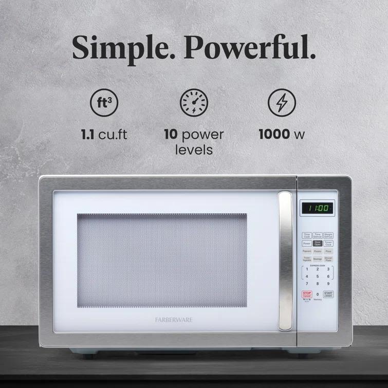 Farberware Farberware Classic Countertop Microwave Oven, 1.1 Cubic Feet cu. ft., 1000 watts, with Child Lock