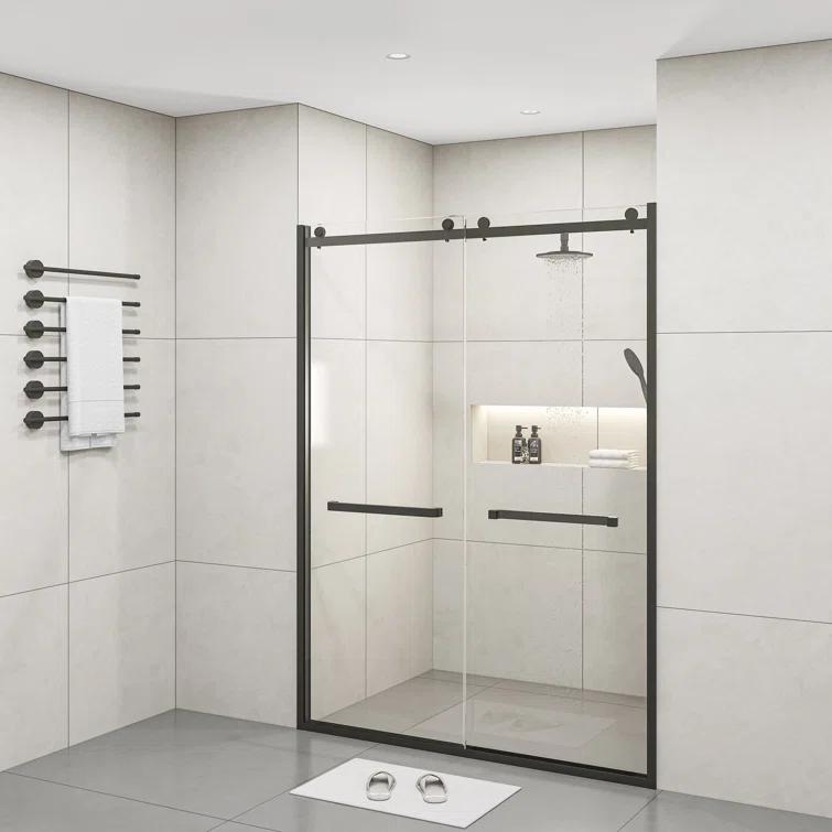BVNECXP Frameless Sliding Glass Shower Doors 60" Width X 76"Height With 3/8"(10Mm) Clear Tempered Glass YY3CHO-W1675S00002