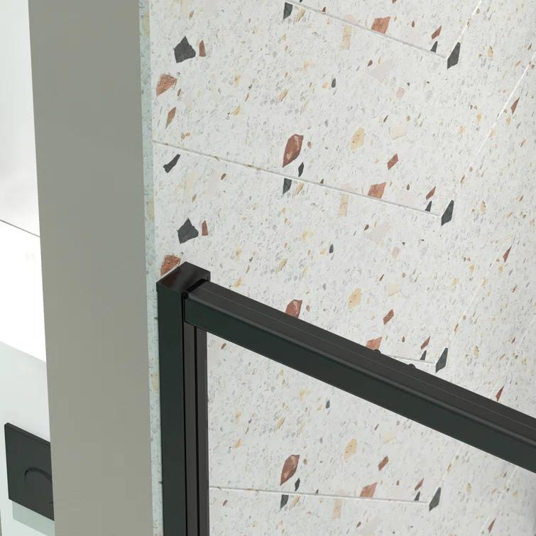38-42" W x 71" H Flush Glass Shower Door Reversible Installation
