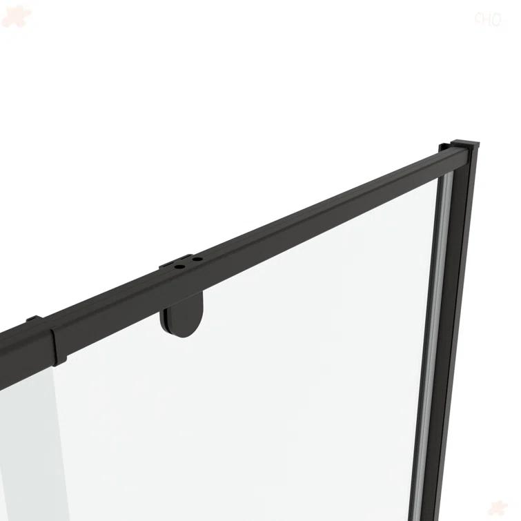 38-42" W x 71" H Flush Glass Shower Door Reversible Installation