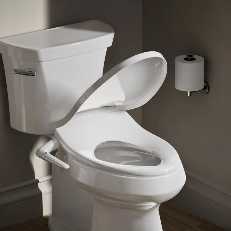 PureWash M250 Elongated Bidet Toliet Seat, Manual Non-Electric Bidets for Existing Toilets