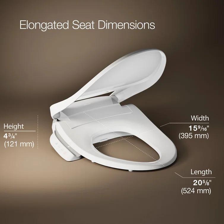 PureWash E545 Elongated Heated Bidet Toilet Seat, Electric Bidets for Existing Toilets