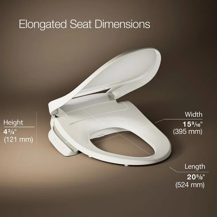 PureWash E545 Elongated Heated Bidet Toilet Seat, Electric Bidets for Existing Toilets