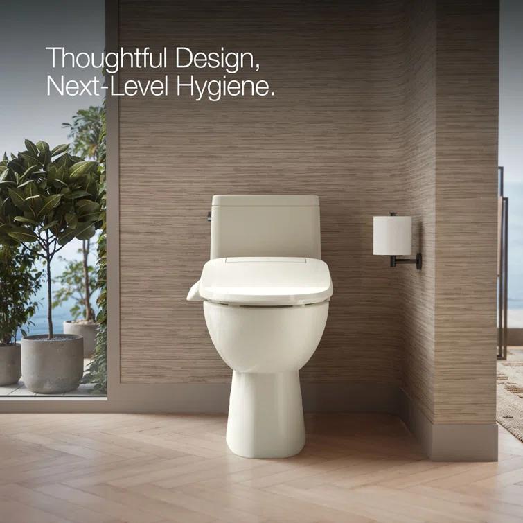 PureWash E545 Elongated Heated Bidet Toilet Seat, Electric Bidets for Existing Toilets