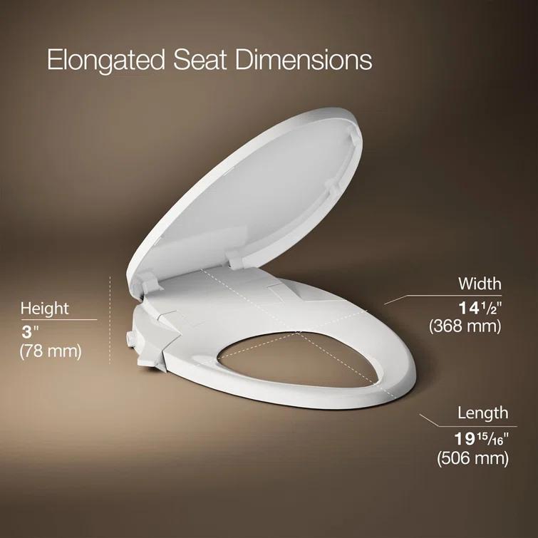 Purewash M300 Elongated Manual Bidet Toilet Seat, Non-Electric Bidet with Adjustable Bidet Sprayer