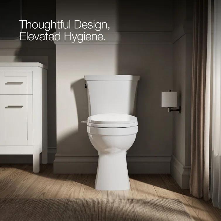 Purewash M300 Elongated Manual Bidet Toilet Seat, Non-Electric Bidet with Adjustable Bidet Sprayer