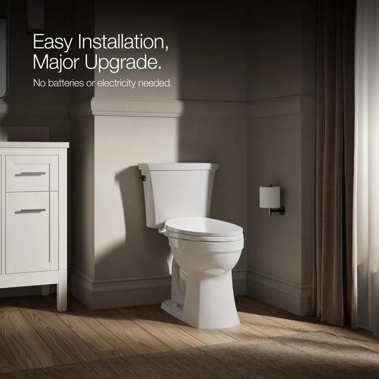 Purewash M300 Elongated Manual Bidet Toilet Seat, Non-Electric Bidet with Adjustable Bidet Sprayer