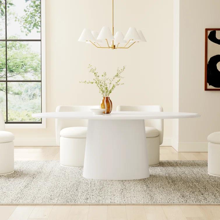 Beth Oval Dining Table - White