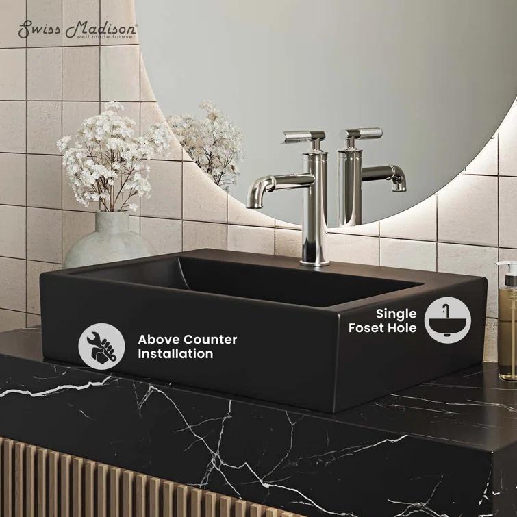 Claire 20 Rectangle Ceramic Vessel Sink