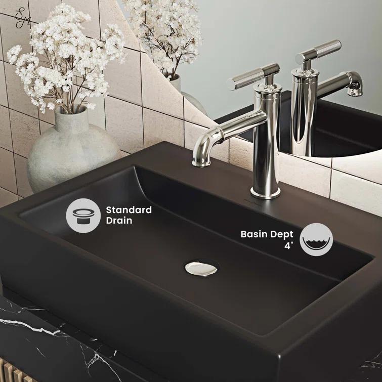 Claire 20 Rectangle Ceramic Vessel Sink