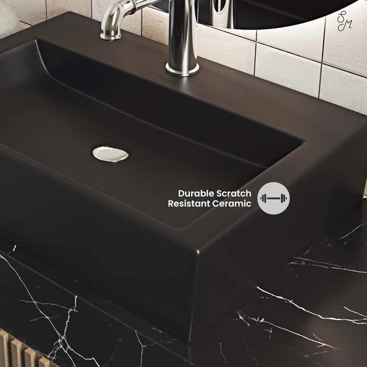 Claire 20 Rectangle Ceramic Vessel Sink