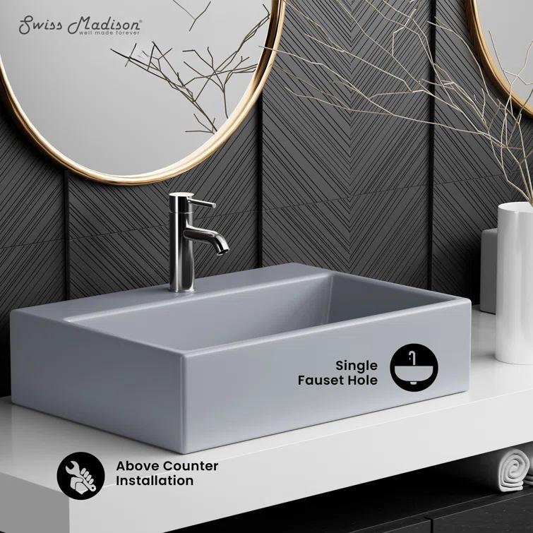 Claire 20 Rectangle Ceramic Vessel Sink