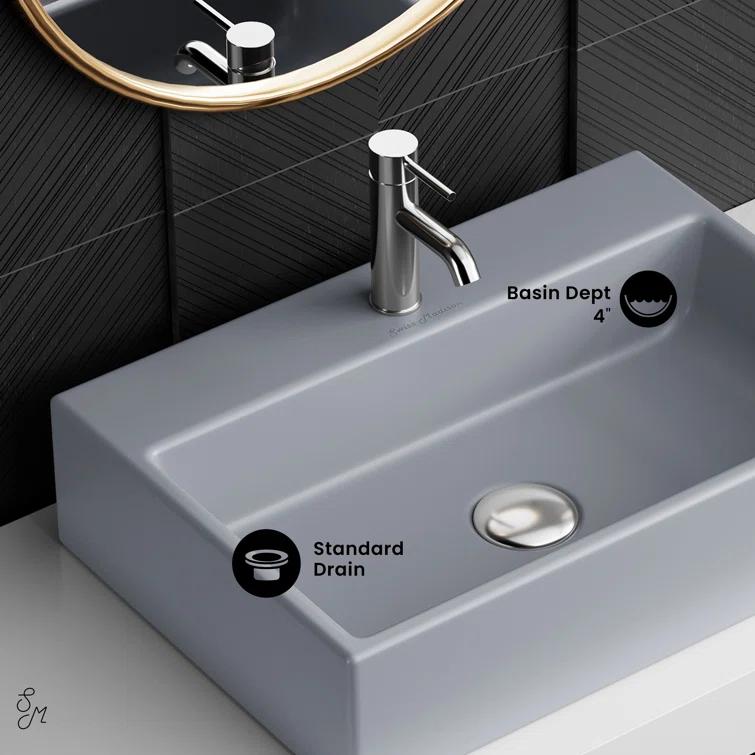 Claire 20 Rectangle Ceramic Vessel Sink