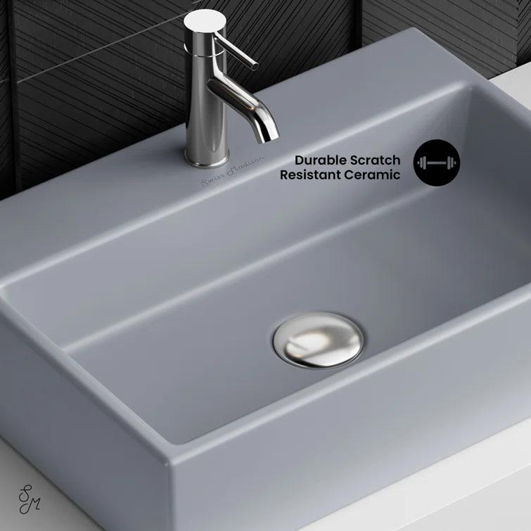 Claire 20 Rectangle Ceramic Vessel Sink