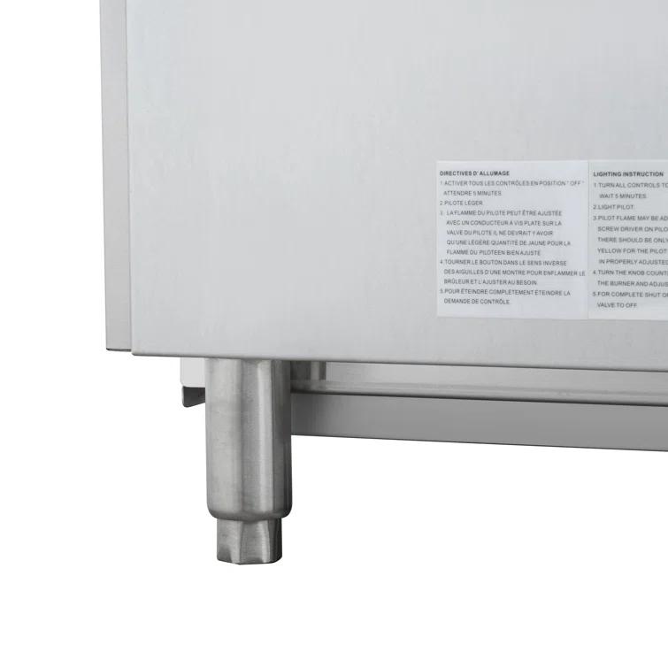24 in. Commercial 2-Burner Natural Gas Charbroiler with 60,000 BTU in Stainless-Steel (KM-GCB2-24M)