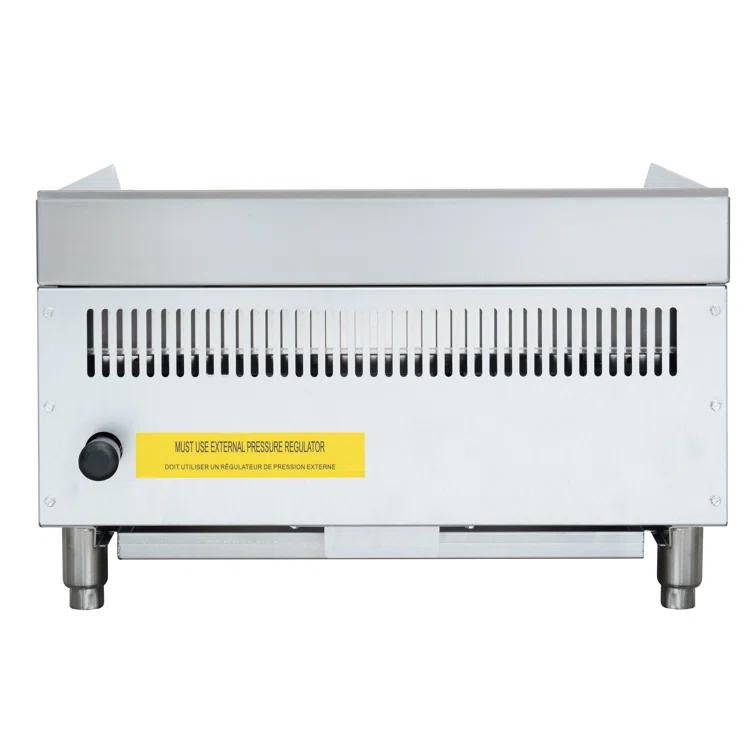 24 in. Commercial 2-Burner Natural Gas Charbroiler with 60,000 BTU in Stainless-Steel (KM-GCB2-24M)