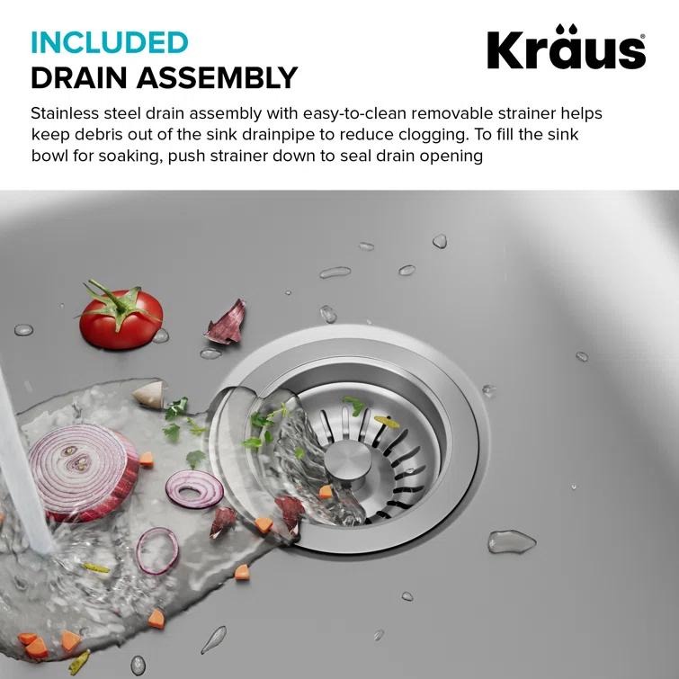 KRAUS Premier Undermount Single Bowl 18-Gauge Stainless Steel Kitchen Sink