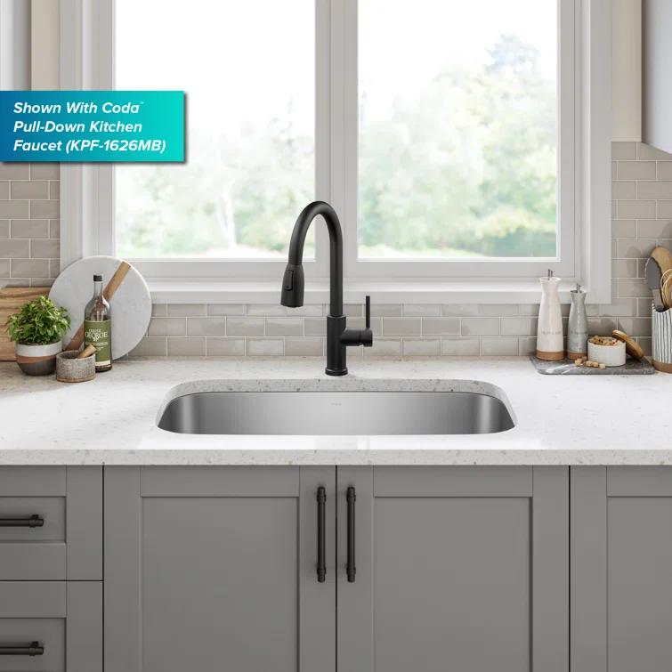 KRAUS Premier Undermount Single Bowl 18-Gauge Stainless Steel Kitchen Sink