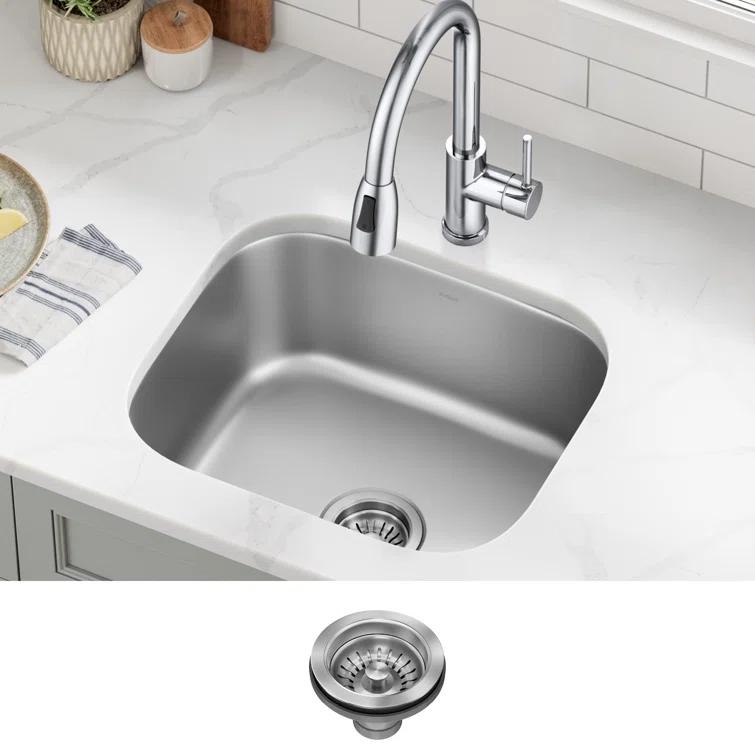 KRAUS Premier Undermount Single Bowl 18-Gauge Stainless Steel Kitchen Sink