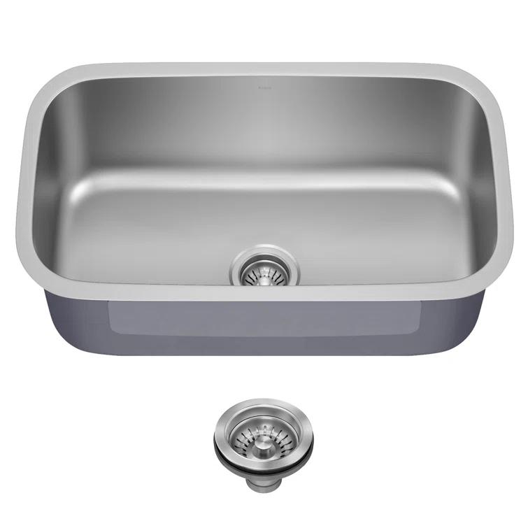 KRAUS Premier Undermount Single Bowl 18-Gauge Stainless Steel Kitchen Sink