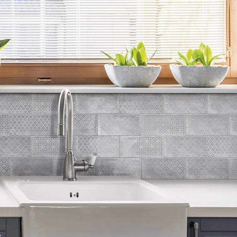 Camden 4" x 8" Ceramic Patterned Subway Wall Tile