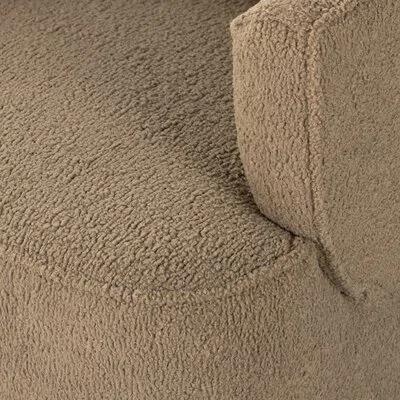 Camel Sheepskin Leather Swivel Barrel Chair
