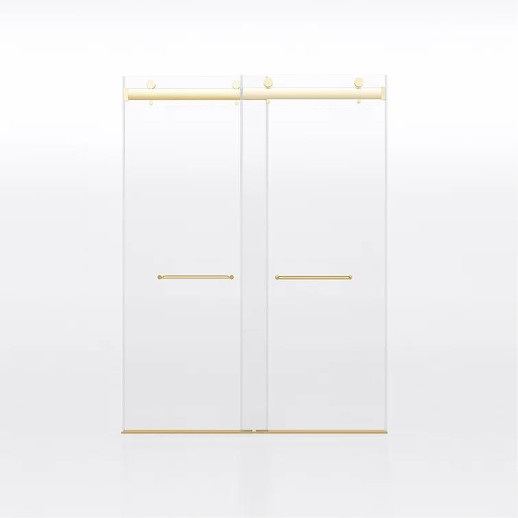 Dimorphos Frameless Sliding Glass Shower Doors with 3/8"(10mm) Clear Tempered Glass 11DD701957Q