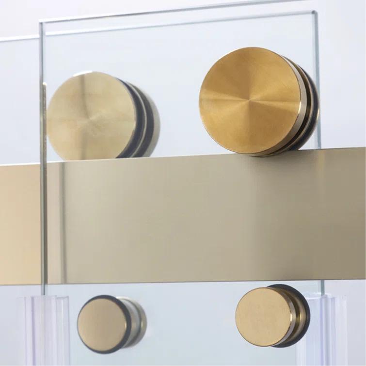 Dimorphos Frameless Sliding Glass Shower Doors with 3/8"(10mm) Clear Tempered Glass 11DD701957Q