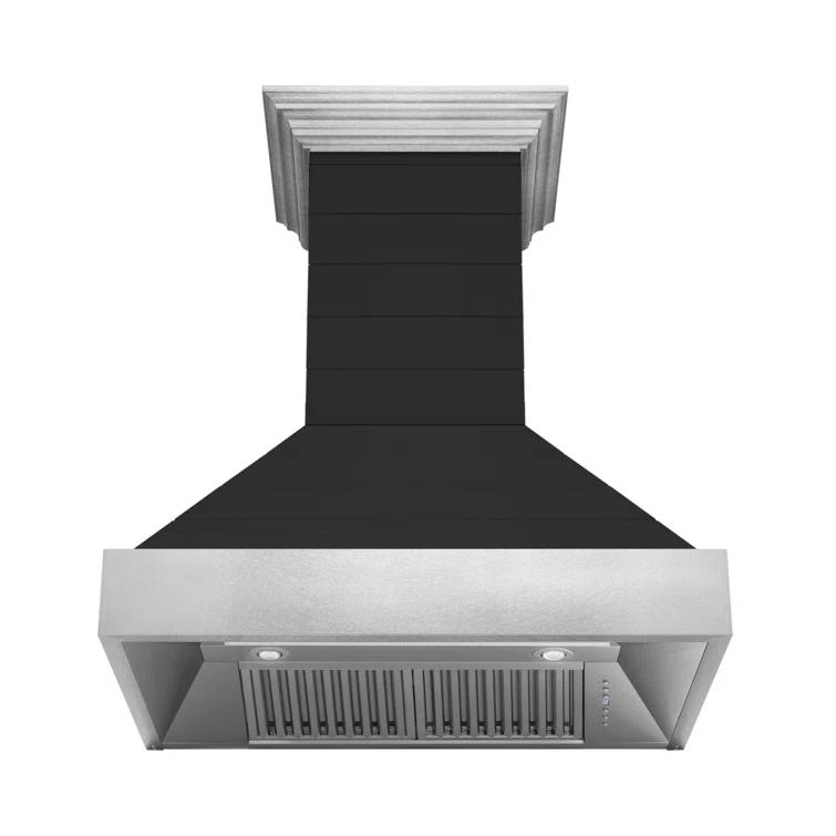 ZLINE 36 in. Convertible Vent Wooden Wall Mount Range Hood in Walnut