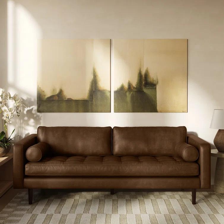 Napa 88.5'' Full-Grain Genuine Italian Leather Sofa