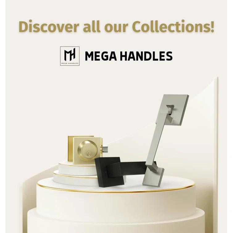 Mega Handles ROBELL Reversible Entry Door Lever and Single Cylinder Deadbolt Lock Combo Pack | Modern Keyed Lever