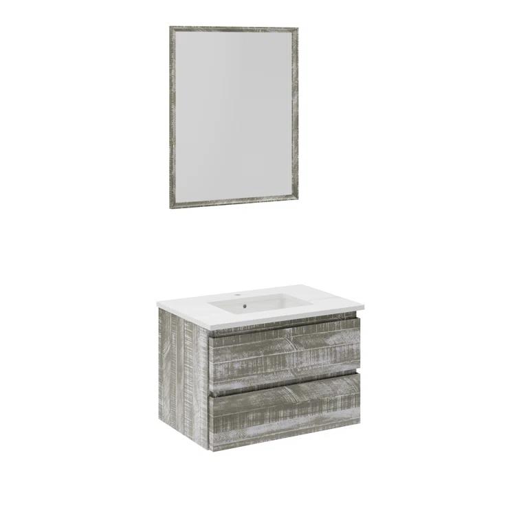 Fresca Formosa 30" Wall Mount Single Sink Bathroom Vanity Set with Top, Sink and Mirror (Faucet Not Included)