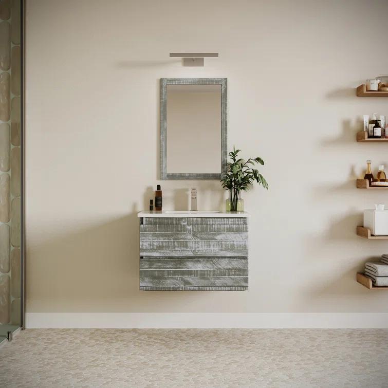 Fresca Formosa 30" Wall Mount Floating Single Sink Bathroom Vanity Set with Top and Sink - Faucet Not Included