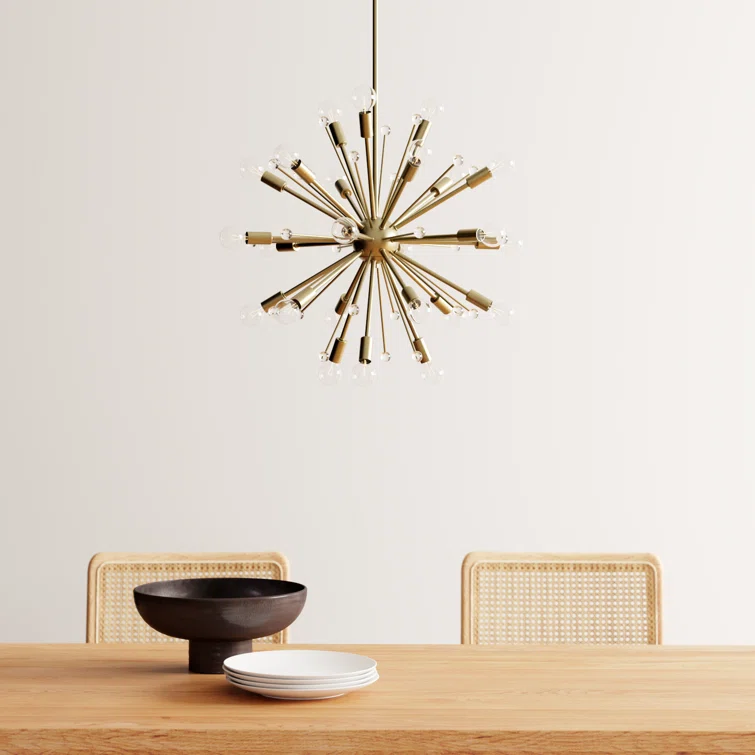 24 Light Metal Dimmable Sputnik Chandelier