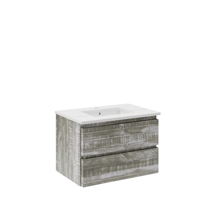 Fresca Formosa 30" Wall Mount Floating Single Sink Bathroom Vanity Set with Top and Sink - Faucet Not Included