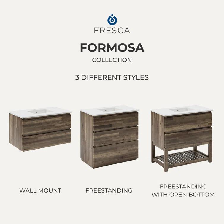 Fresca Formosa 70" Wall Mount Floating Double Sink Bathroom Vanity Base Only - Top and Sink Not Included