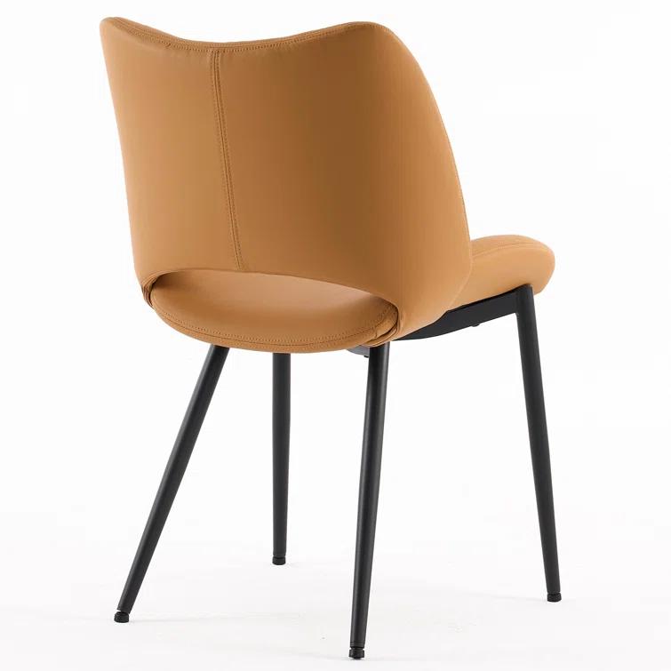 Mackensie Upholstered Dining Chairs Faux Leather Kitchen Chairs with Metal Legs