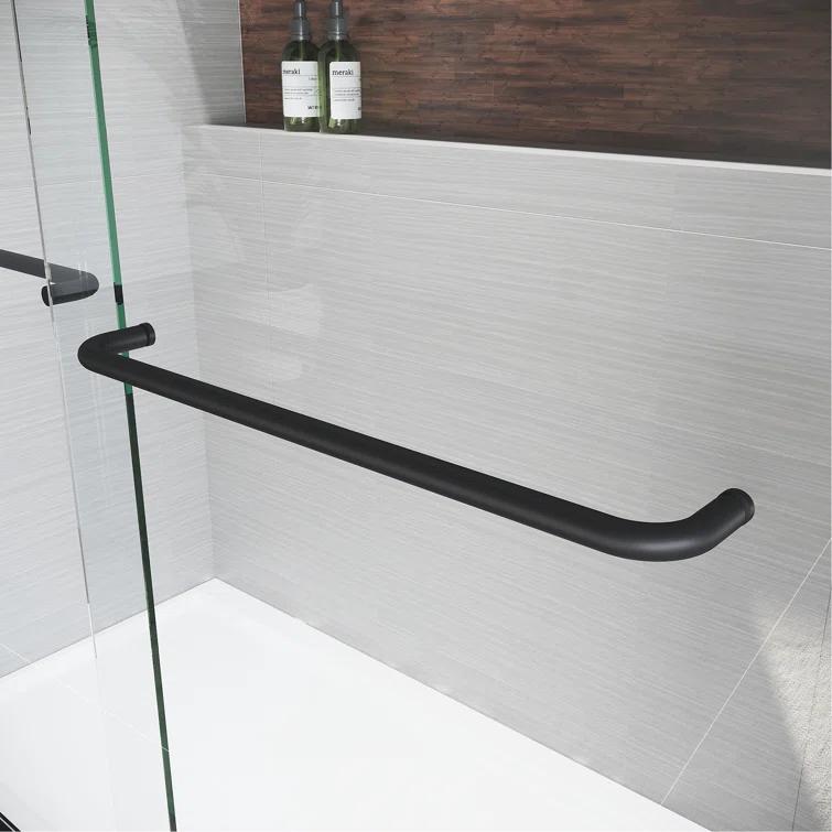 Sliding Glass Tub Door 56-60 In. W X 57 In. H, Semi Frameless Double Bathtub Door, Certified Thick Clear Clear Tempered Glass, 304 Stainless Steel Handles.