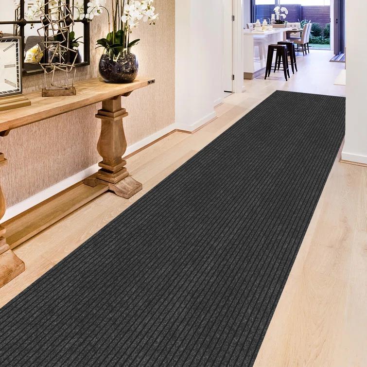 Custom Cut Non-Slip Rubberback Scrape Indoor/Outdoor Extra Long Runner Rugs for Hallway, Kitchen, Living Room, Garage, and Patio