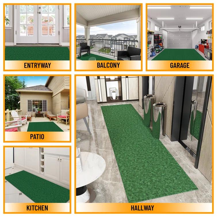 Custom Cut Non-Slip Rubberback Scrape Indoor/Outdoor Extra Long Runner Rugs for Hallway, Kitchen, Living Room, Garage, and Patio