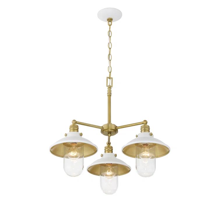 Downtown Edison 3 - Light Dimmable Wagon Wheel Chandelier