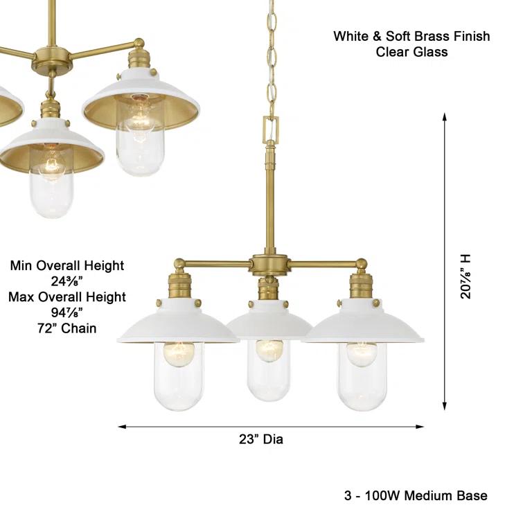 Downtown Edison 3 - Light Dimmable Wagon Wheel Chandelier