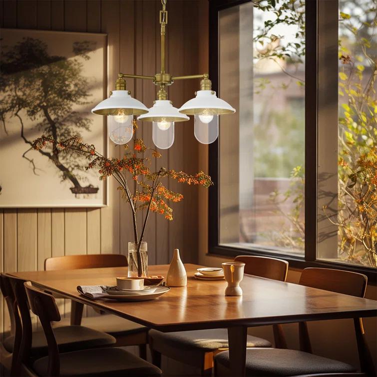 Downtown Edison 3 - Light Dimmable Wagon Wheel Chandelier