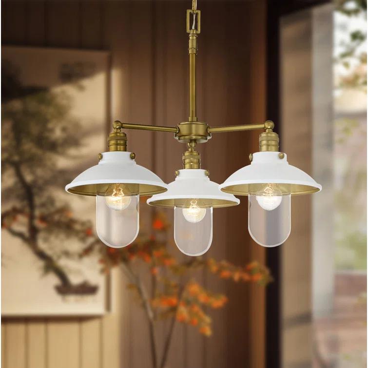 Downtown Edison 3 - Light Dimmable Wagon Wheel Chandelier