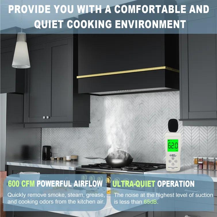 Akicon 36" 600 CFM Ducted (Vented) Wall Range Hood