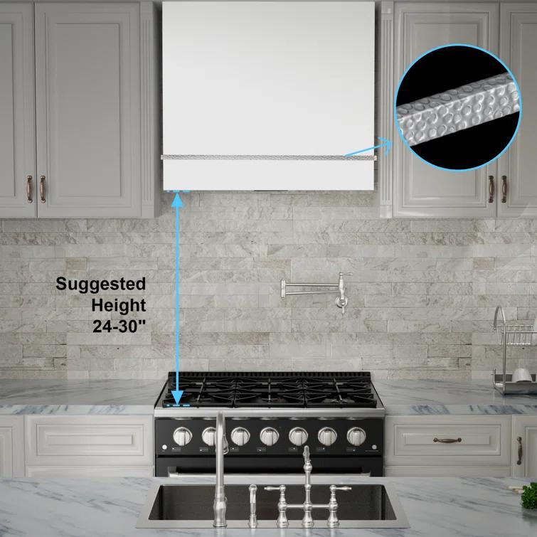 Akicon 36" 600 CFM Ducted (Vented) Wall Range Hood