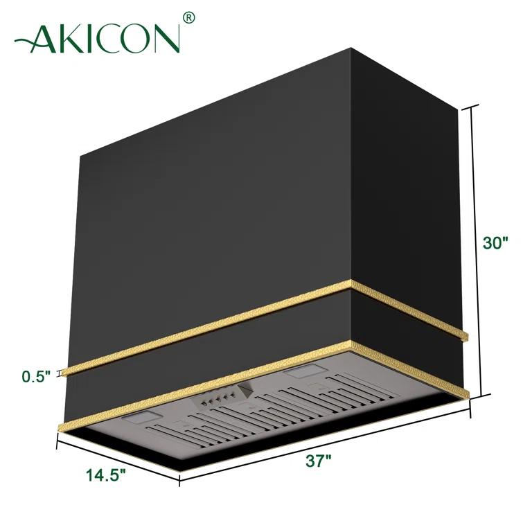 Akicon Akicon 36" Stainless Steel 600 CFM Ducted (Vented) Wall Mounted Required Range Hood AK-HS36HB-JBG