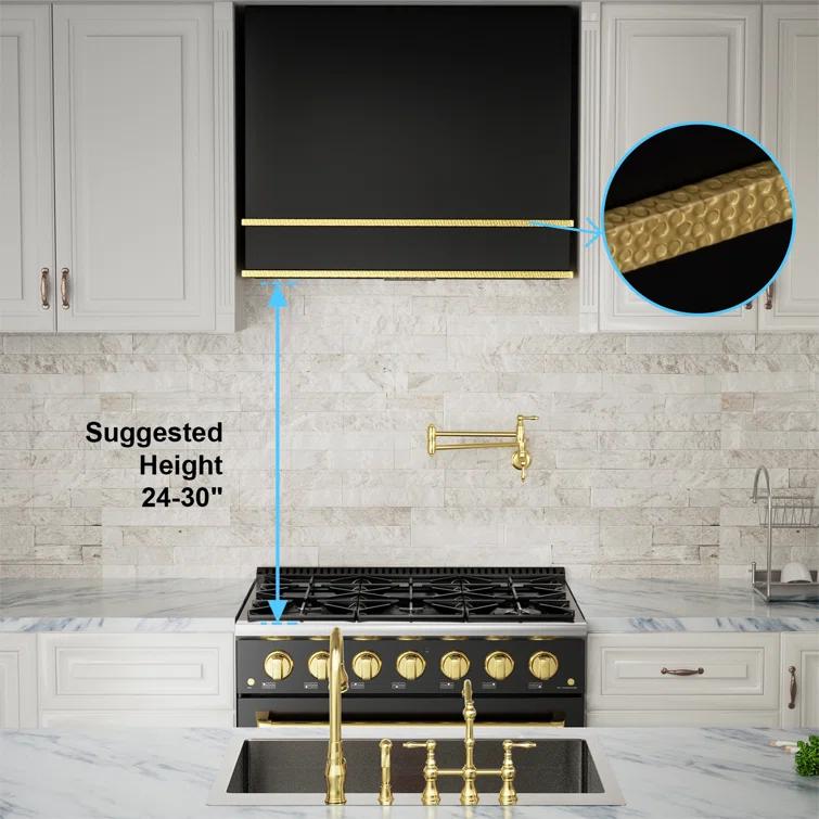 Akicon Akicon 36" Stainless Steel 600 CFM Ducted (Vented) Wall Mounted Required Range Hood AK-HS36HB-JBG
