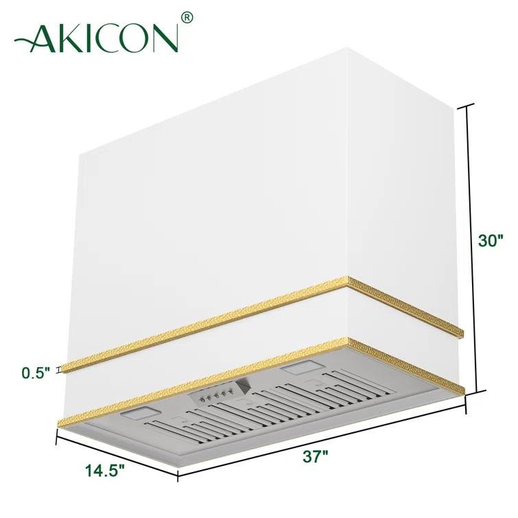 Akicon 36" Stainless Steel 600 CFM Ducted (Vented) Wall Mounted Required Range Hood